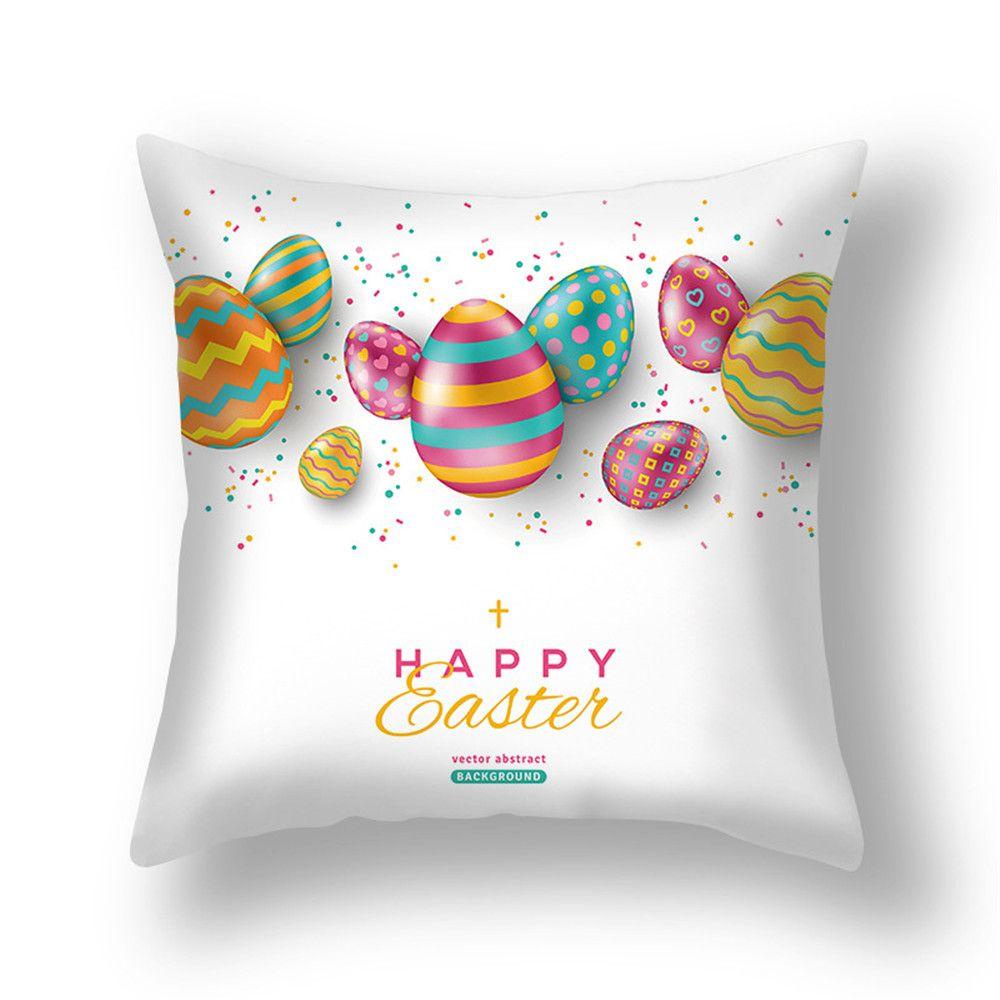 Vỏ Gối Polyester 45 * 45cm Họa Tiết Trứng Phục Sinh Ốp