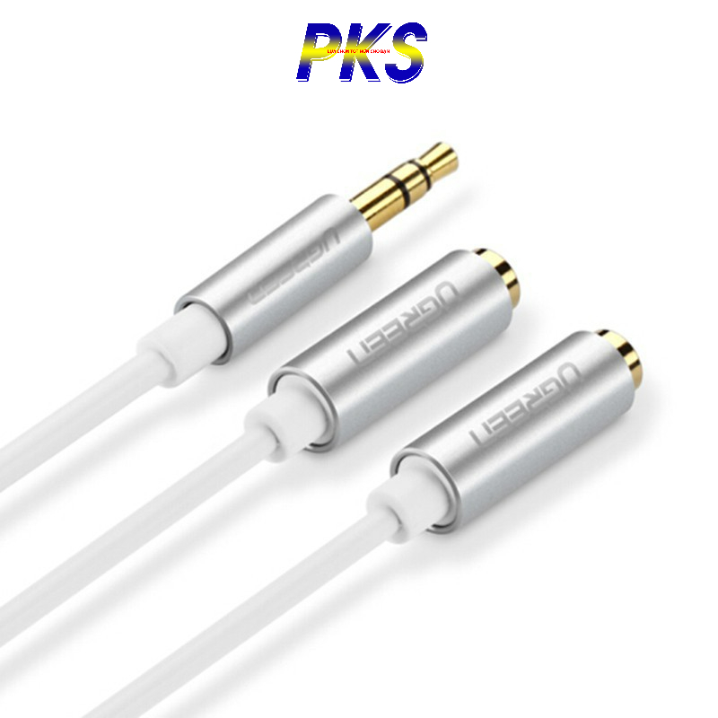 Cáp Audio 3.5mm 1 ra 2 đầu mạ vàng chính hãng UGREEN 10780 cao cấp