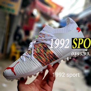 Giày bóng đá puma future z 1.1 neymar trắng cam cổ lửng mg