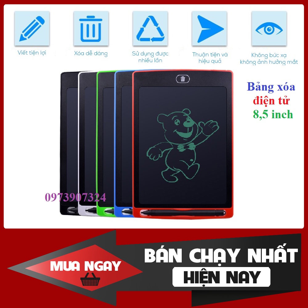 Bảng Viết Bảng Vẽ Điện Tử LCD Thông Minh Tự Động Xóa Cho Bé 8.5 inch