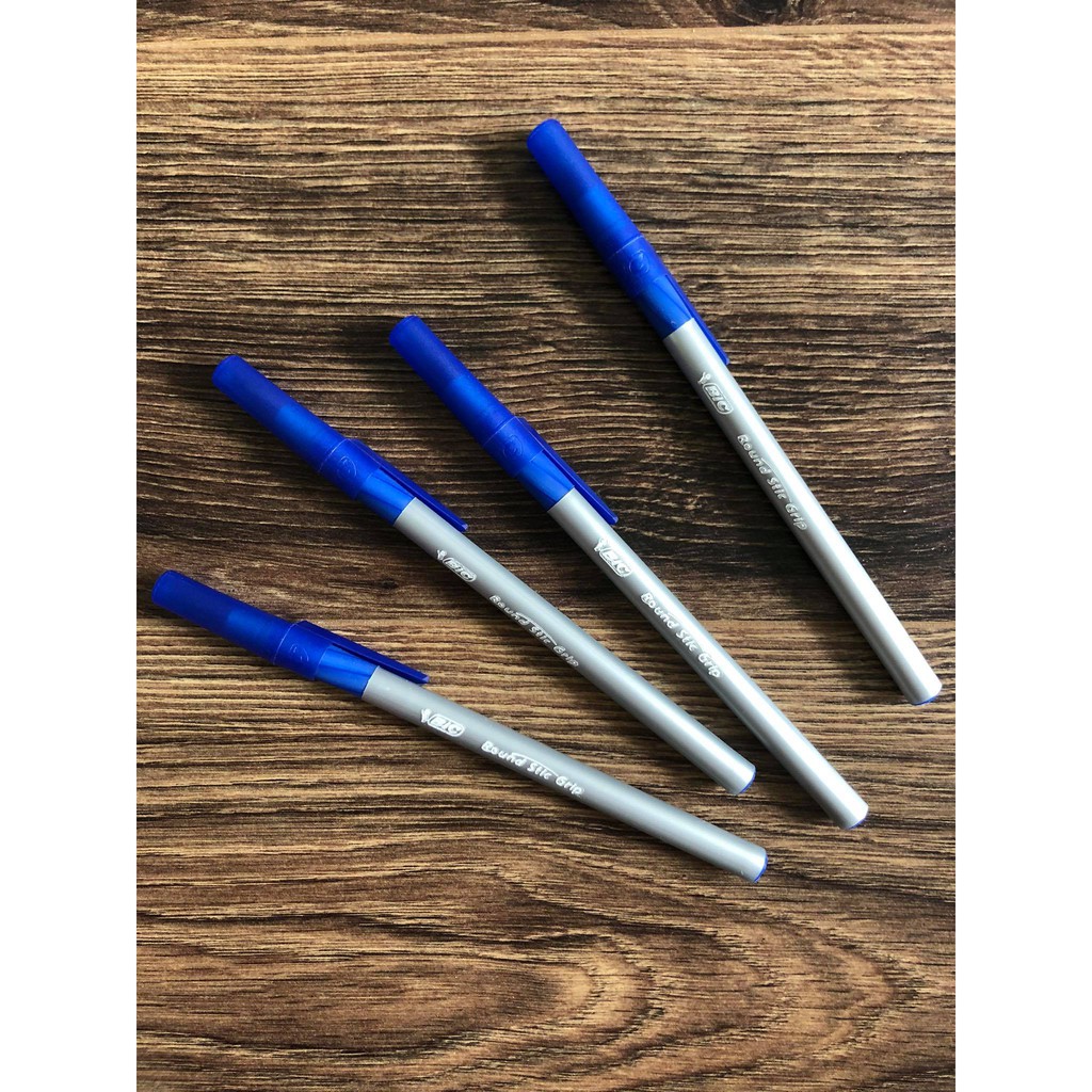 4 bút BIC xanh grip pen tapping