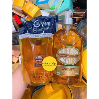 Dầu Tắm L'Occitane Hạnh Nhân + Kèm túi Refill 500ml