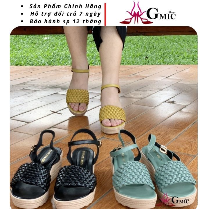 [𝗚𝗠𝗜𝗖] Sandal Đế Xuồng Nữ Quai Ngang Đan Bính Siêu Êm Chân | Giày Đế Xuồng Hàng Hiệu GMIC