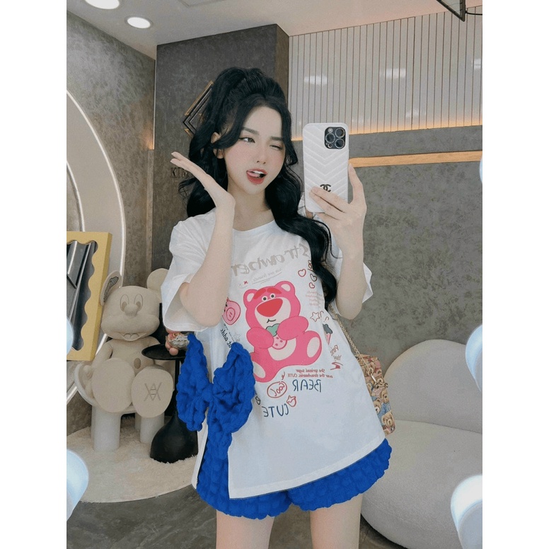 (Free Ship) SÉT COTTON Q XÔP BÔNG SET ĐỒ DÀNH CHO CÁC CÔ GÁI MUỐN TRẺ TRUNG DỄ THƯƠNG RẤT HỢP DẠO BỘ NGOÀI PHỐ UP h.h.p