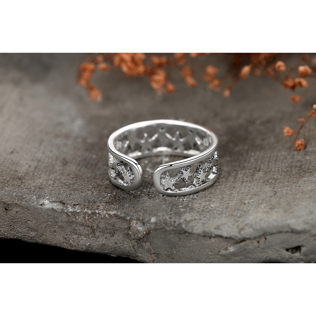 Nhẫn Đôi Màu Đen Bạc Thái Cổ Điển Tùy Chỉnh Thời Trang Thái Lan Dành Cho Nữ Cincin-S1