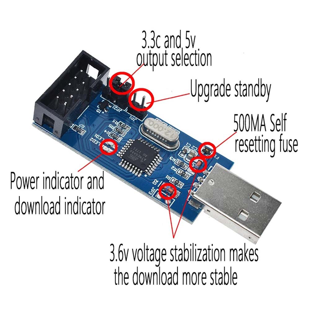 AUGUSTINE JTAG Download Cable USBASP Support Win7 64 AVR MCU Board AVR Programmer ATMEGA128 USB ASP ATMEGA8 Arduino 51 USB ISP USBISP/Multicolor