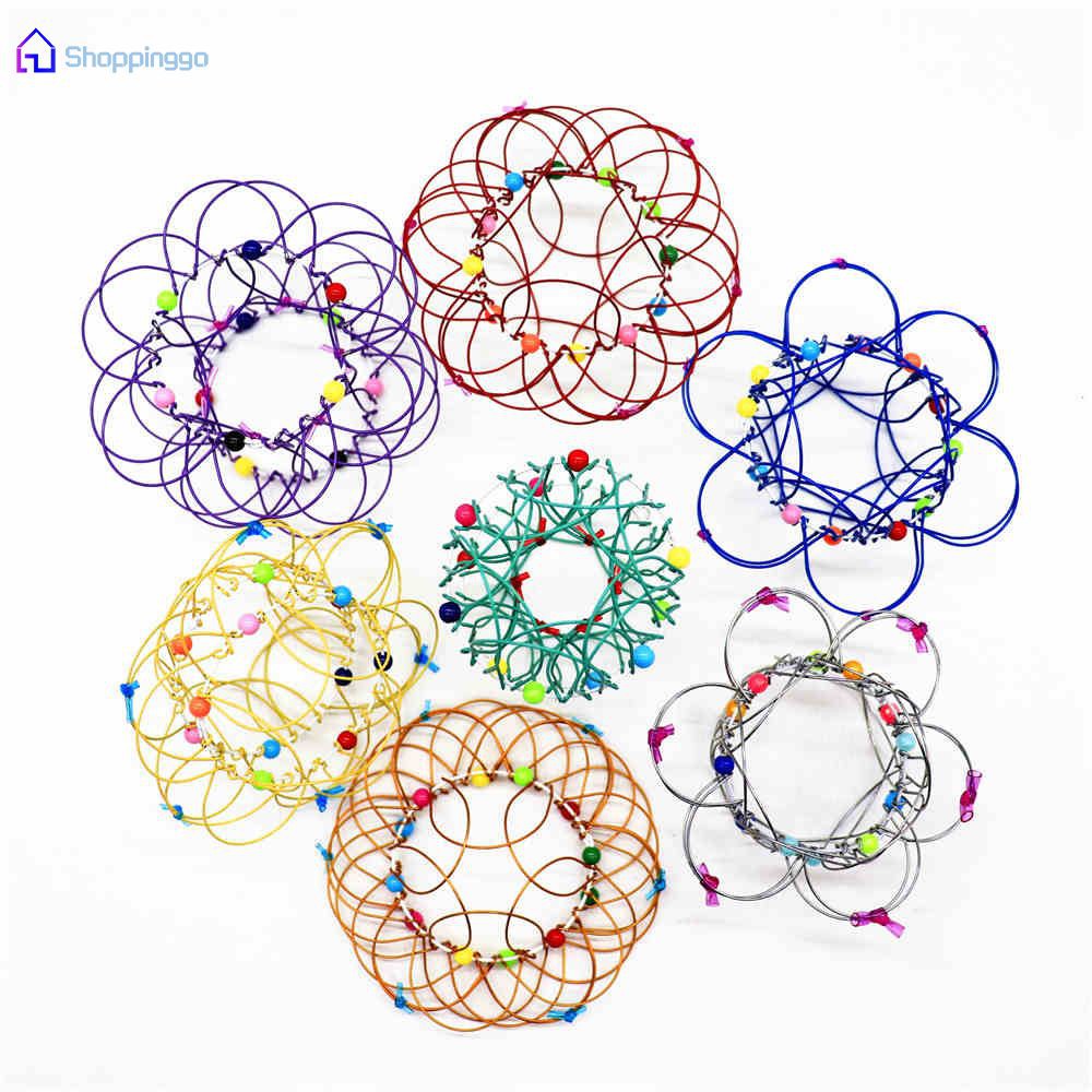 ⇢⇢ Mandala Decompression Toy Variety Flower Basket Thirty-Six Variable Mild Steel Magic Hoop Children’s Toy 【SHOPPINGGO】