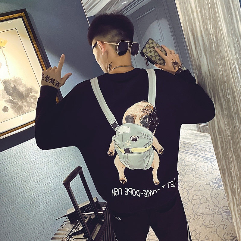 Áo Nỉ Nam Azila - Áo Thu Đông Nam Cổ Tròn Tay Dài Chất Liêu Poly Cao Cấp Co Dãn Mềm Mịn in 3D Chó PUG - TD42 | BigBuy360 - bigbuy360.vn