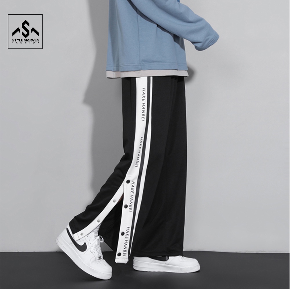 Quần Jogger Nam Nữ Unisex Quần Culottes Ống Suông Rộng Thể Thao Phối Cúc STYLE MARVEN - JOGGER NAM 90000101C3