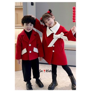 Xả kho - Cặp áo dạ đỏ cho bé