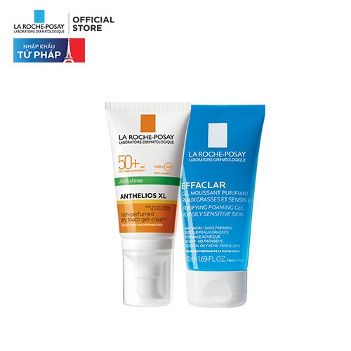 Bộ kem chống nắng và làm sạch cho da dầu La Roche-Posay Anthelios Dry Touch