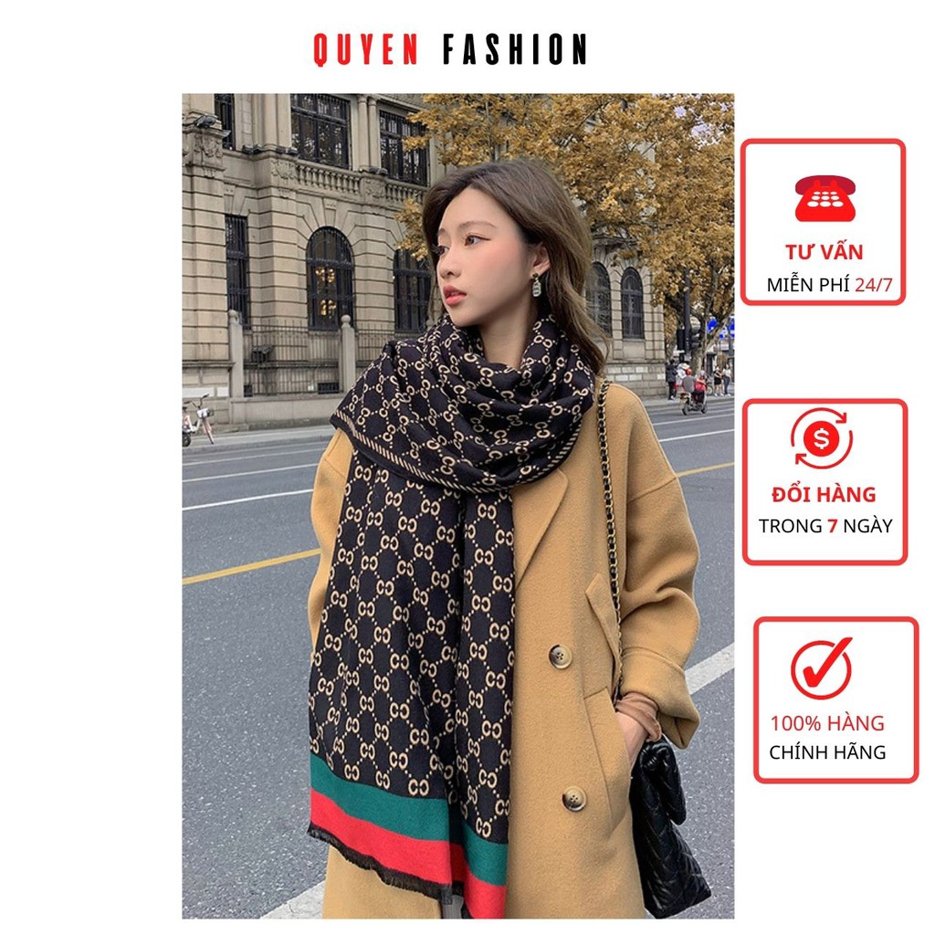 Khăn Choàng Cashmere Hàn Quốc ( Freeship  + Tặng Kèm Khăn Lụa 25k), Khăn Choàng Cỡ Lớn Mùa Đông Hai Chữ C Đôi Thời Trang
