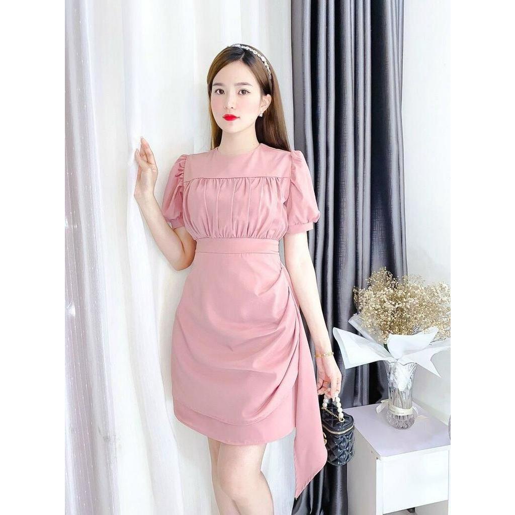 Váy nhún đuôi cá cổ tròn nhiều màu hàng đẹp