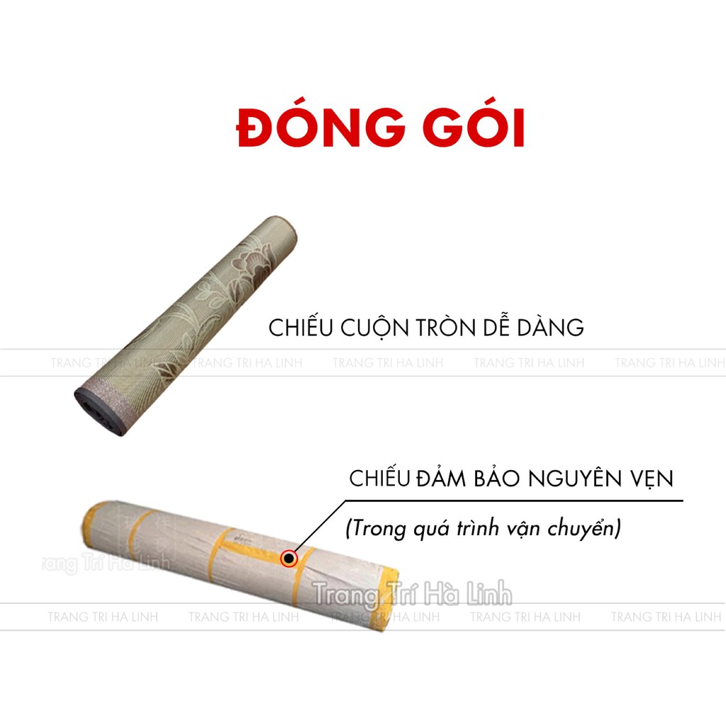 Chiếu trúc tăm vân gỗ điều hòa đế lụa cao cấp , chiếu trúc tre nhập khẩu mát lạnh mùa hè