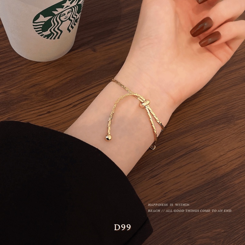Vòng tay nữ, lắc tay sợi vàng dây rút phong cách hàn quốc - Mely D99