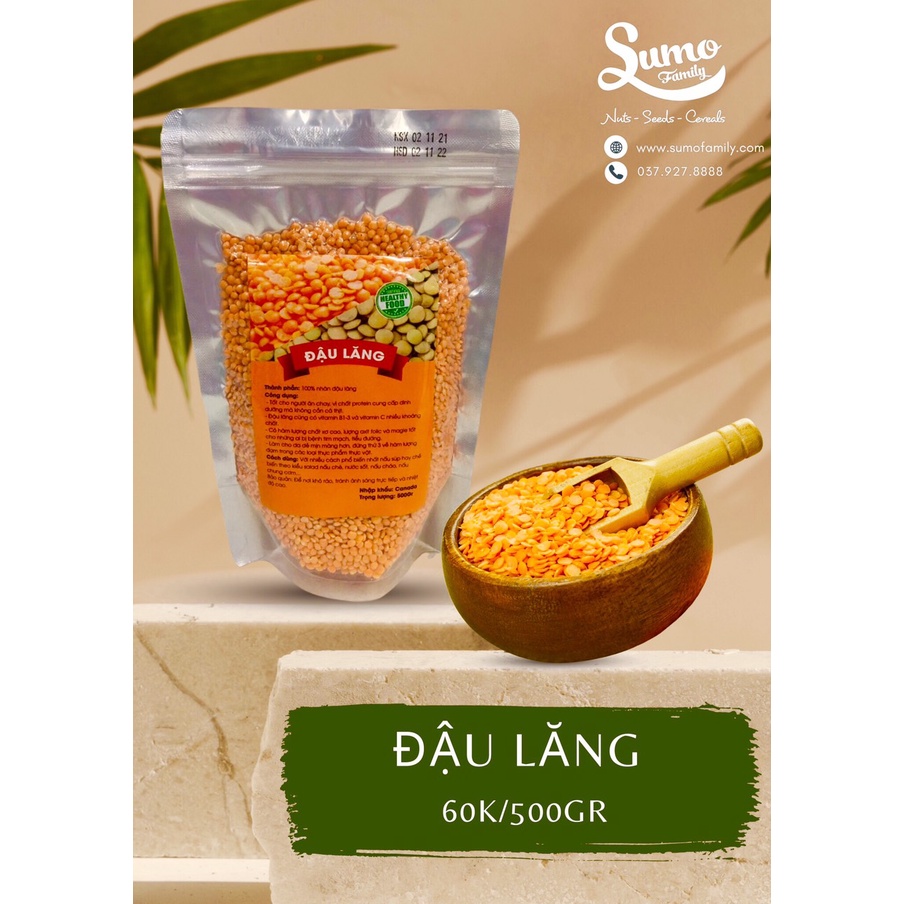 💎Đậu lăng - siêu thực phẩm giúp trái tim khỏe mạnh💎, túi 500gr
