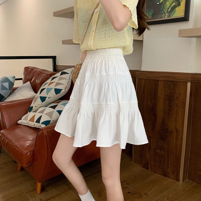 Chân Váy Chữ A Lưng Cao Màu Trơn Phong Cách Hàn Quốc | BigBuy360 - bigbuy360.vn