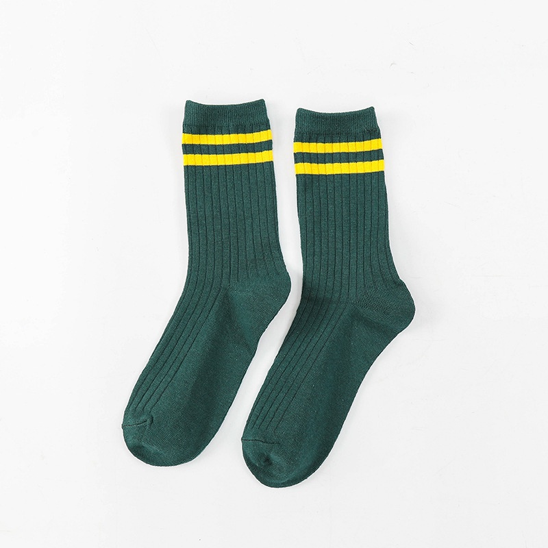 Vớ Thể Thao Dài Đến Mắt Cá Chân Vải cotton Kẻ Sọc 6 Màu Thời Trang Xuân Thu Cho Nữ