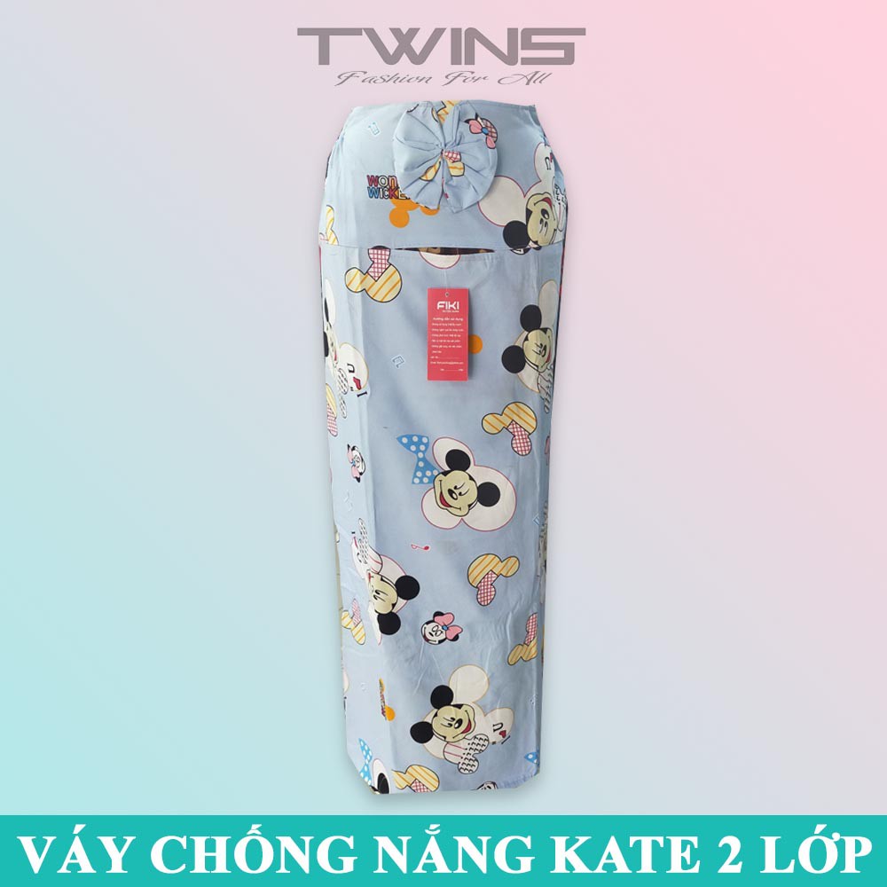 Váy chống nắng 2 lớp chất kate cao cấp dày dặn mềm mịn thoáng mát giúp che nắng cho nữ