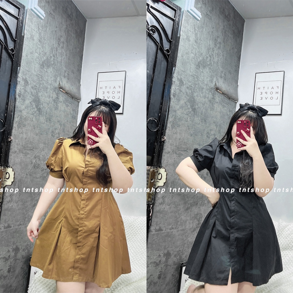 ĐẦM SƠ MI KAKI  [TNT SHOP BIGSIZE 60KG 90KG]
