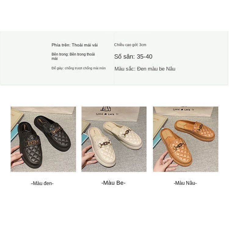 Giày Lười Đế Bằng Chống Thấm Nước Chống Trượt Phong Cách Mới