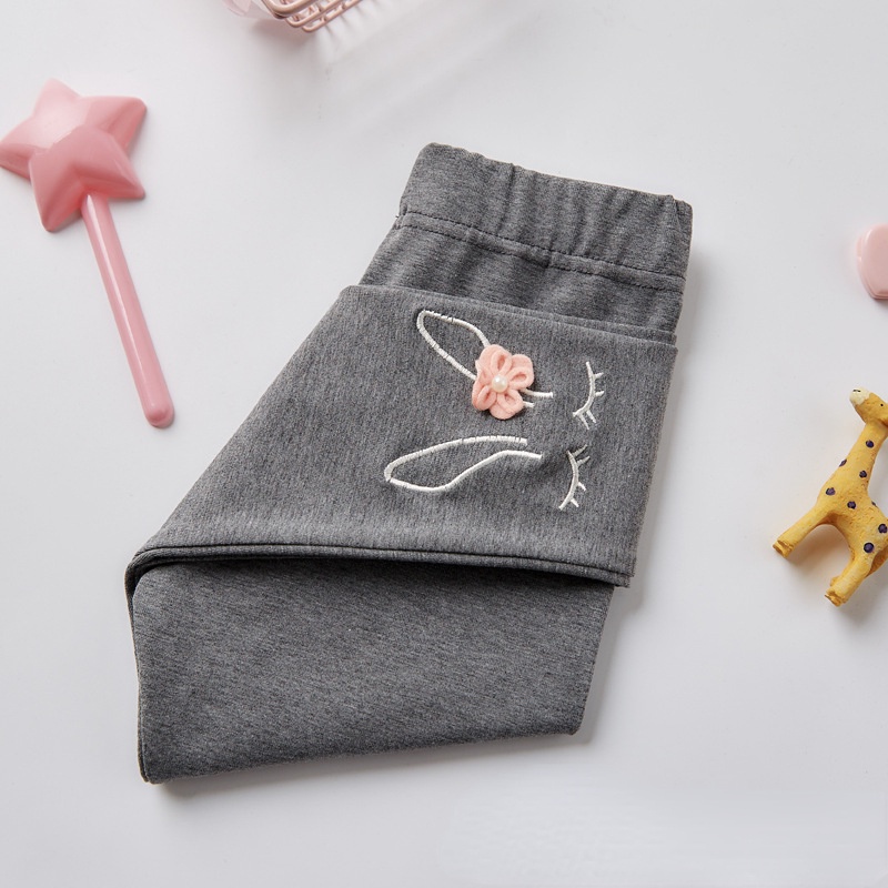 Quần Dài cotton Mỏng in Họa Tiết Thỏ Hoạt Hình Dễ Thương Cho Bé Gái