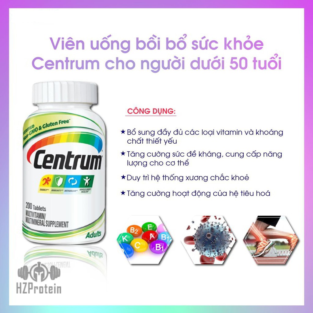 [HSD 10/2023 ] CENTRUM ADULT - VIÊN UỐNG BỔ SUNG VITAMIN TỔNG HỢP CHO NGƯỜI TỪ 18 TỚI 50 TUỔI - (200 VIÊN) | Thế Giới Skin Care