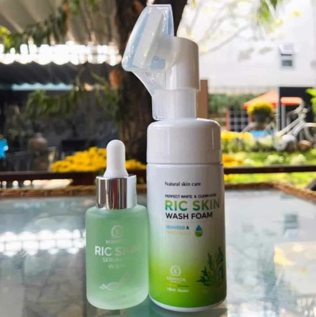 Ric Skin Combo Serum + Sữa rửa mặt Ric Skin Wash Foam