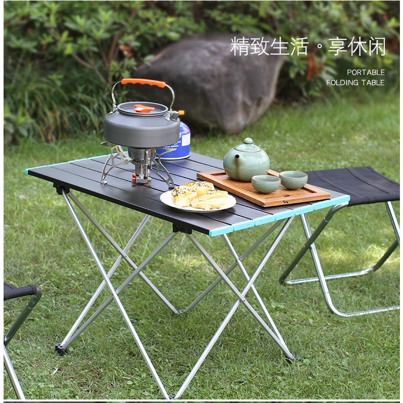 Bàn dã ngoại xếp gọn picnic du lịch gấp gọn bằng hợp kim nhôm nhẹ, gấp gọn, chắc chắn, độ bền cao.