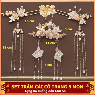 Set trâm cài cổ trang 5 món Tĩnh Vân Các (có sẵn)