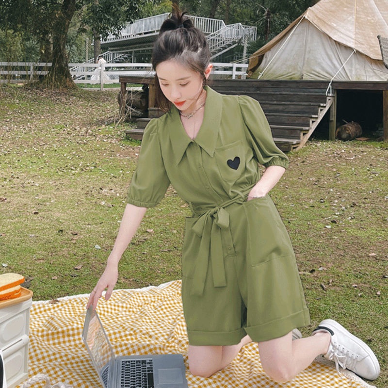 Bộ Áo Liền Quần Lưng Cao Ống Rộng Thời Trang Mùa Hè Mới Cho Nữ