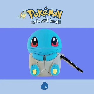 Vỏ bảo vệ hộp sạc tai nghe aiprods hình pokemon 3d bằng silicon mềm kèm móc khóa