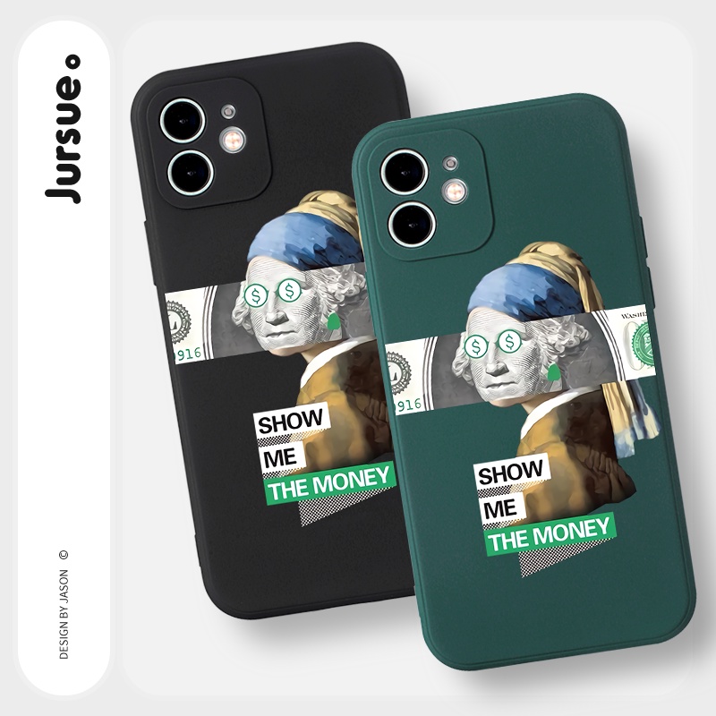Ốp lưng JURSUE mềm chống bẩn hình độc lạ cho iPhone 13 12 11 Pro Max SE 2020 X XR XS 8 7 ip 6S 6 Plus Y2040