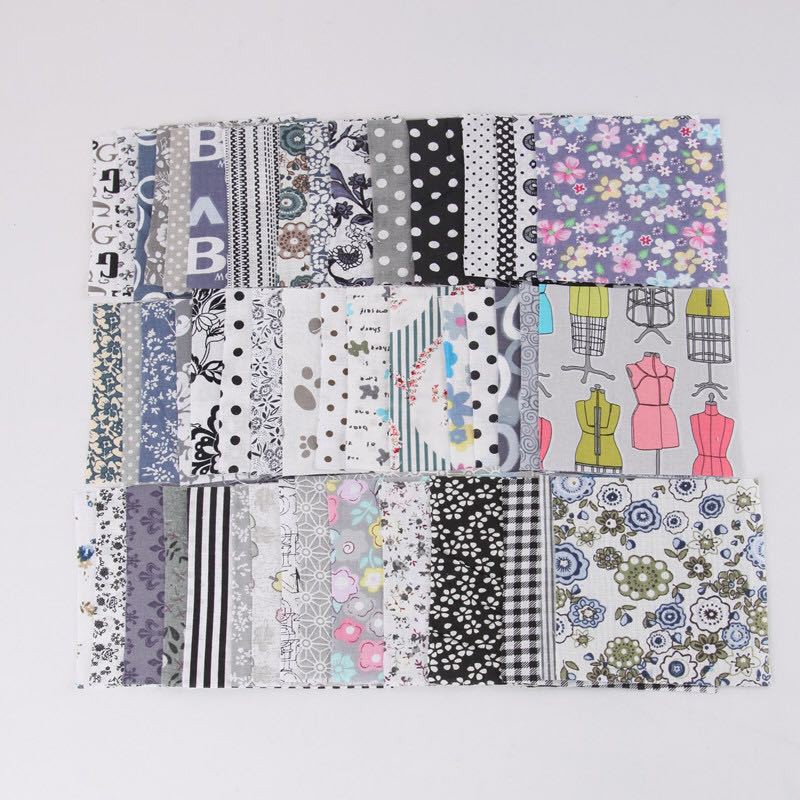 Set 50 Miếng Vải Cotton 10x10cm Họa Tiết Đa Dạng Chuyên Dụng May Vá