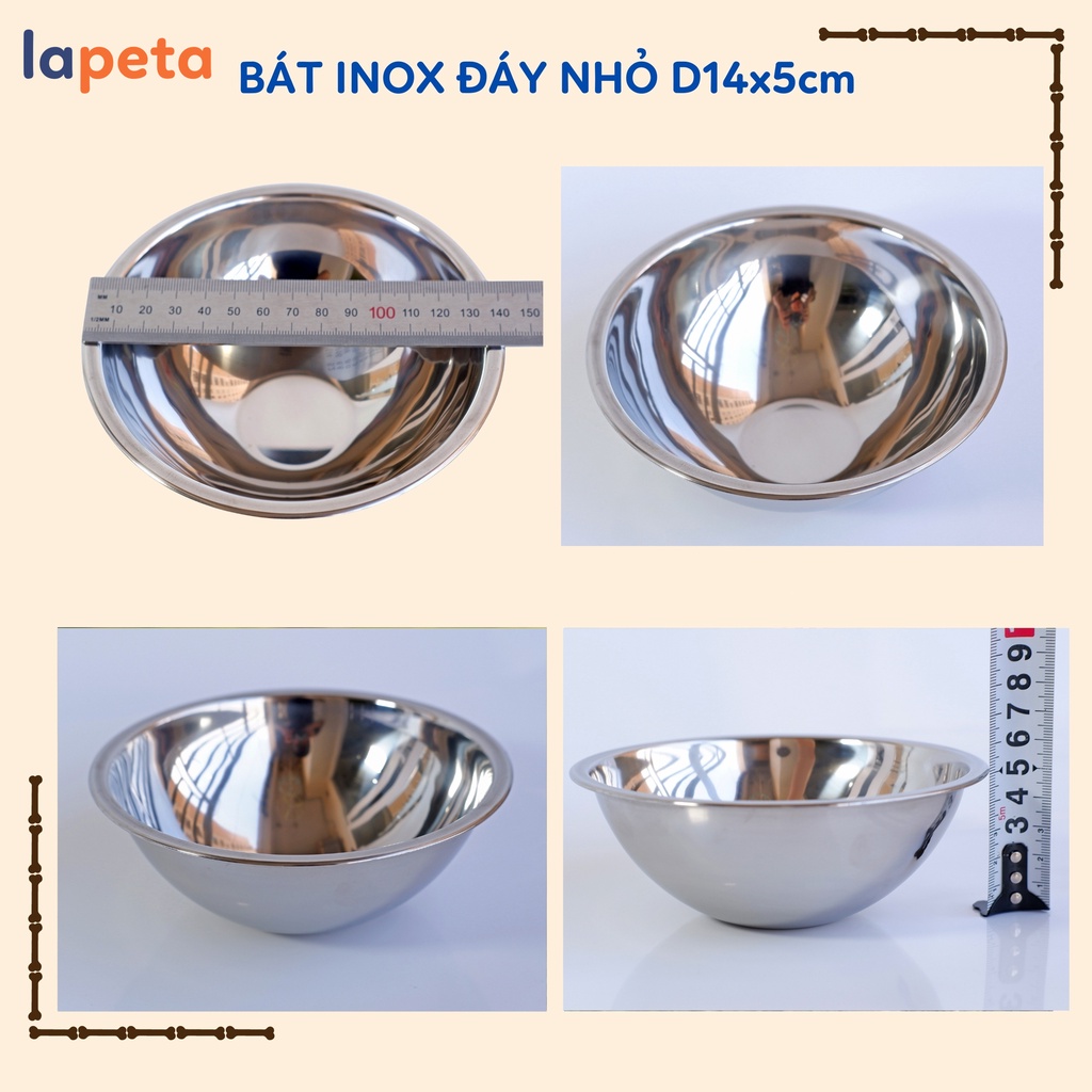 Bát ăn cho mèo bằng inox, ruột bát inox thay thế cho bát tai mèo D14cm Lapeta