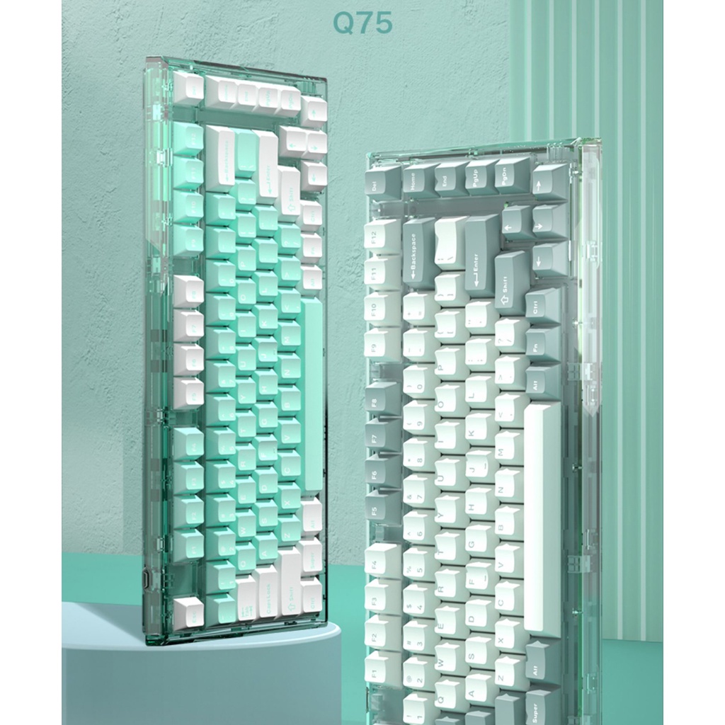 Bàn phím FL-Esports Q75 | 3 Mode | Xanh - Xám