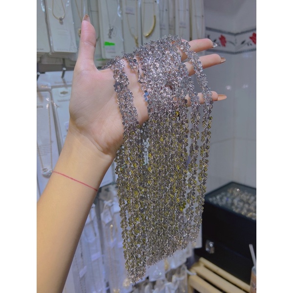 Dây chuyền, vòng cổ xoắn hoa mai 4D siêu sáng, có chỉnh theo size yêu cầu dài ngắn .PTNACC.