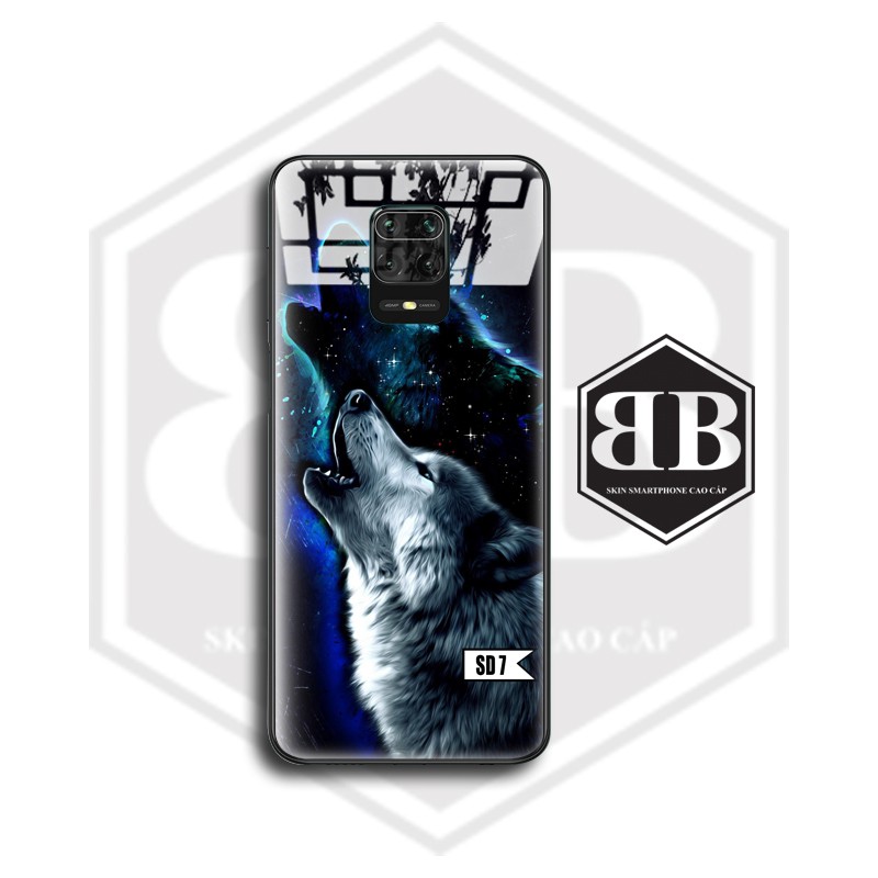 Ốp lưng kính cường lực Xiaomi Redmi Note 10 CC9 Pro / Redmi K20 Mi 9T / Mi CC9 Mi A3 Lite / Note 9 Pro Max sói đêm | BigBuy360 - bigbuy360.vn