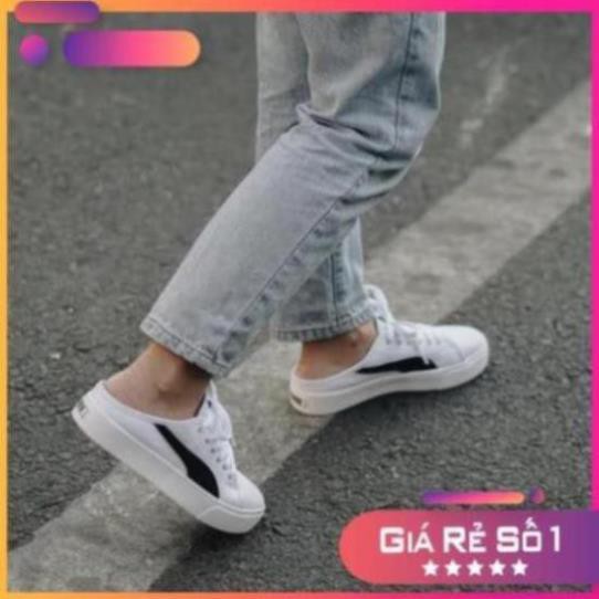 🍊 [Sale 3/3] 💫𝐅𝐫𝐞𝐞𝐬𝐡𝐢𝐩 𝐂𝐡𝐢́𝐧𝐡 𝐇𝐚̃𝐧𝐠 💫Giày Puma Đạp gót MULE HOT TREND 2020 ( Đen-Trắng) Sale 11 -op1 🍊 : , "