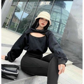 [Hàng sẵn/Ảnh thật] Quần legging cạp cao hack dáng Prda