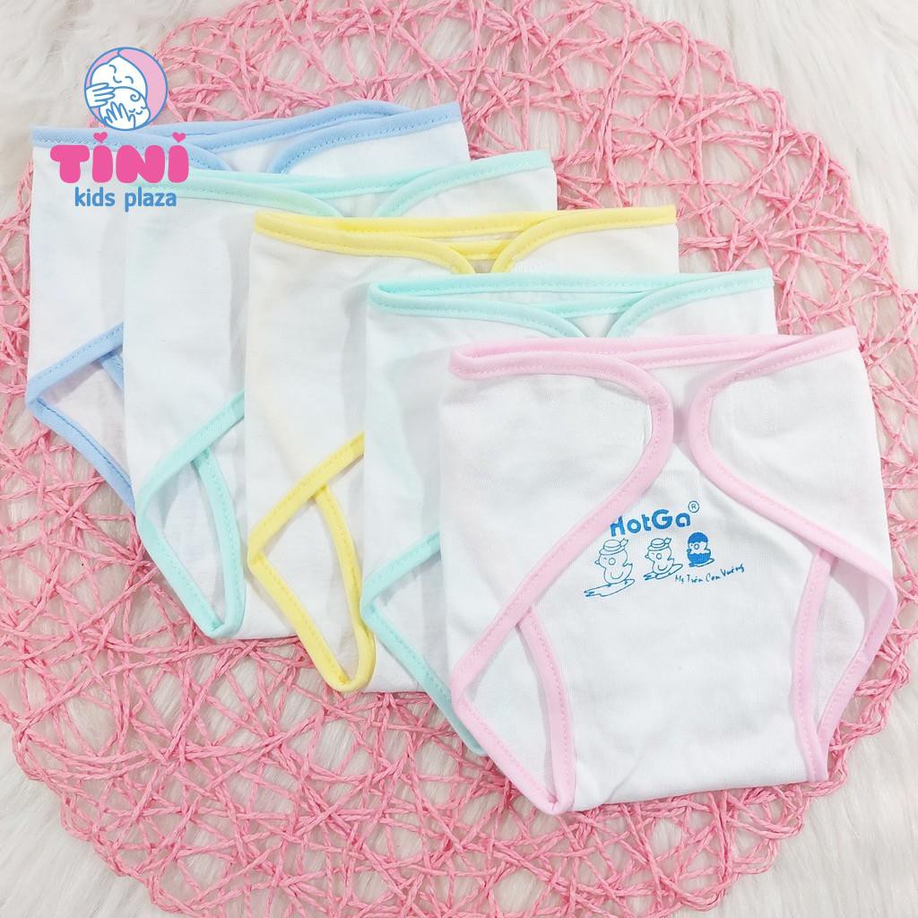 Combo 5 tã dán sơ sinh HotGa trắng viền màu size 1,2,3,4 cho bé