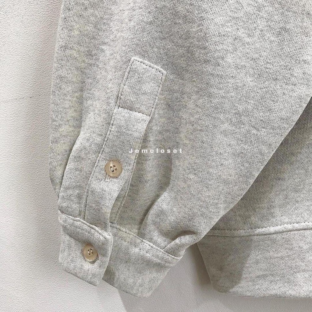 Áo sweater nỉ Be cúc bồng | BigBuy360 - bigbuy360.vn