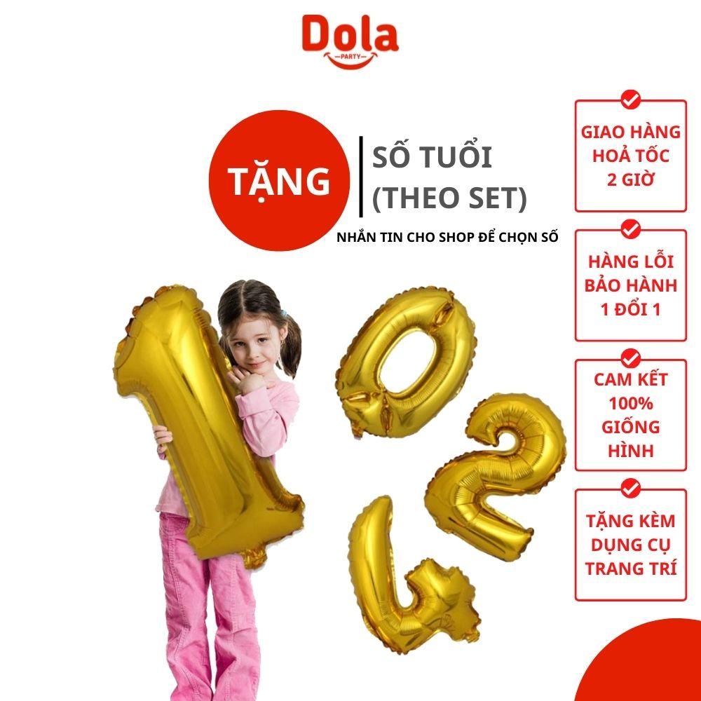 Set sinh nhật cho bé trai DOLA STORE, trang trí sinh nhật bé gái tone màu nâu hàn quốc SET-BBE9