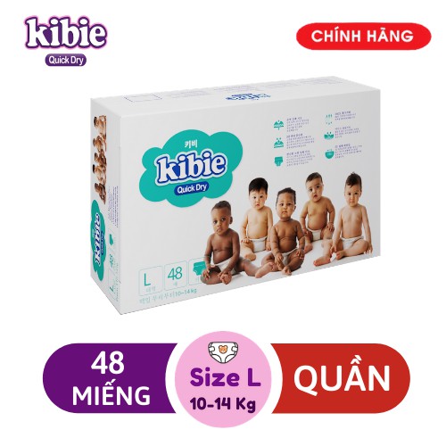 [MẪU MỚI] L48 Bỉm Quần KIBIE Quick Dry - Tã Quần Cao Cấp Hàn Quốc Mềm Nhẹ Khô Thoáng Vượt Trội