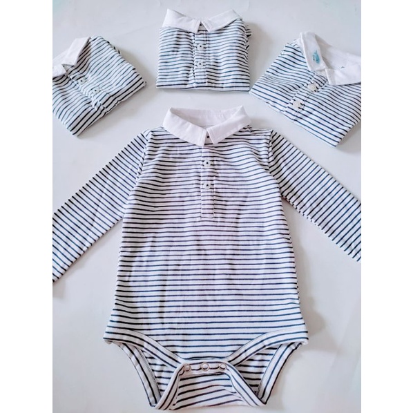 Body suit xuất Anh, dài tay có cổ cho bé trai bé gái, hàng VNXK