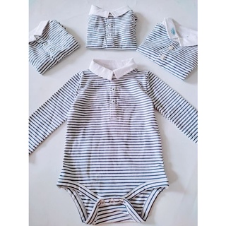 Body suit xuất Anh, dài tay có cổ cho bé trai bé gái, hàng VNXK