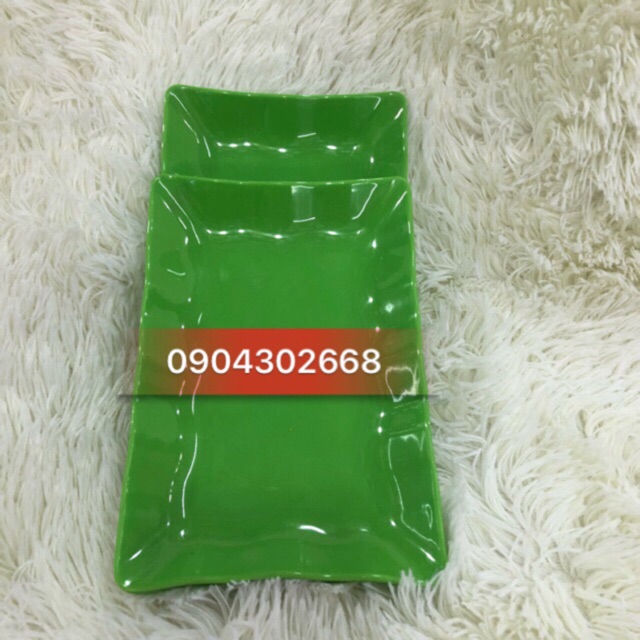 Đĩa  chữ nhật sz to xanh và đen