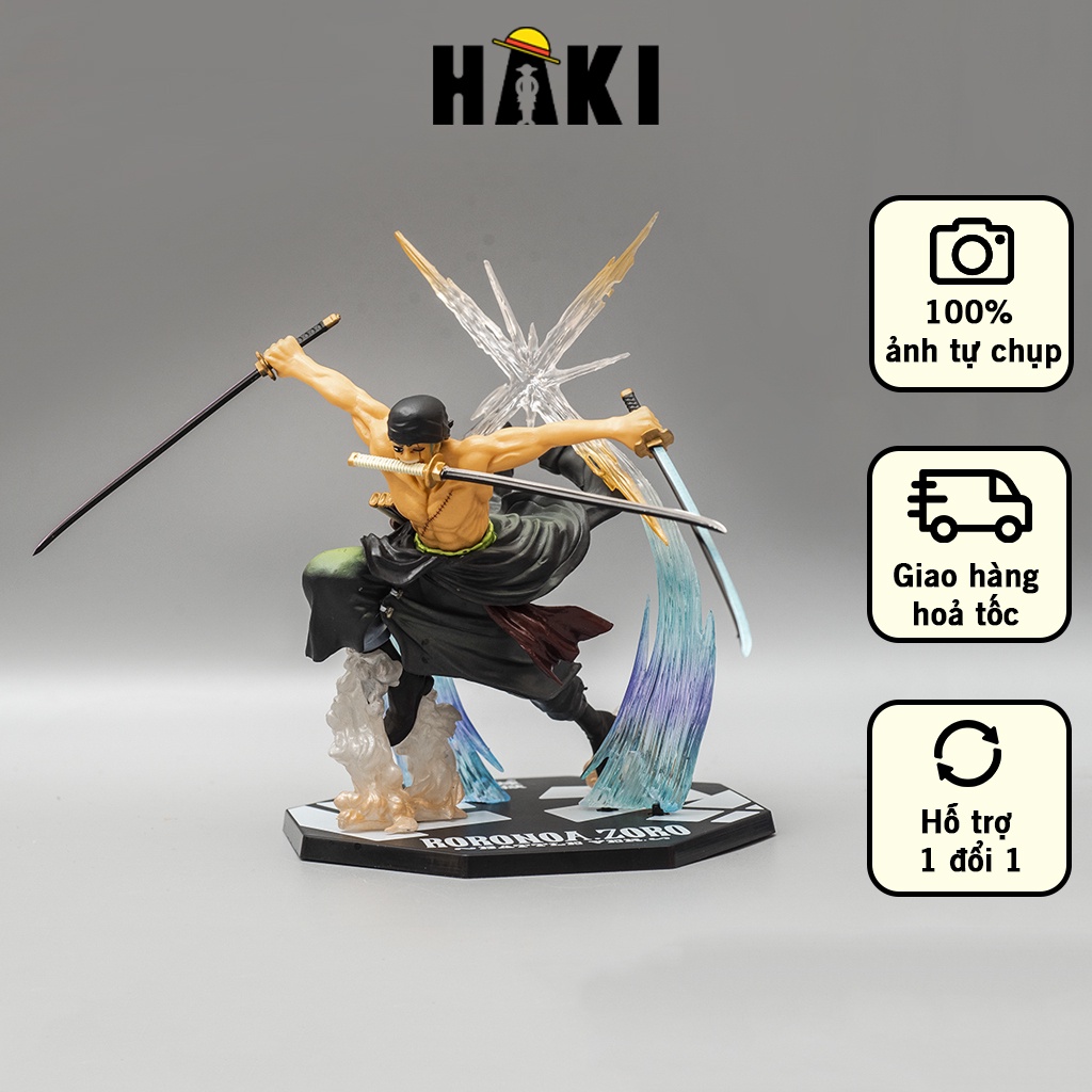 Mô hình One Piece nhân vật Zoro phiên bản Battle Ver đồ chơi mô hình nhân vật One Piece để bàn trang trí Haki Shop