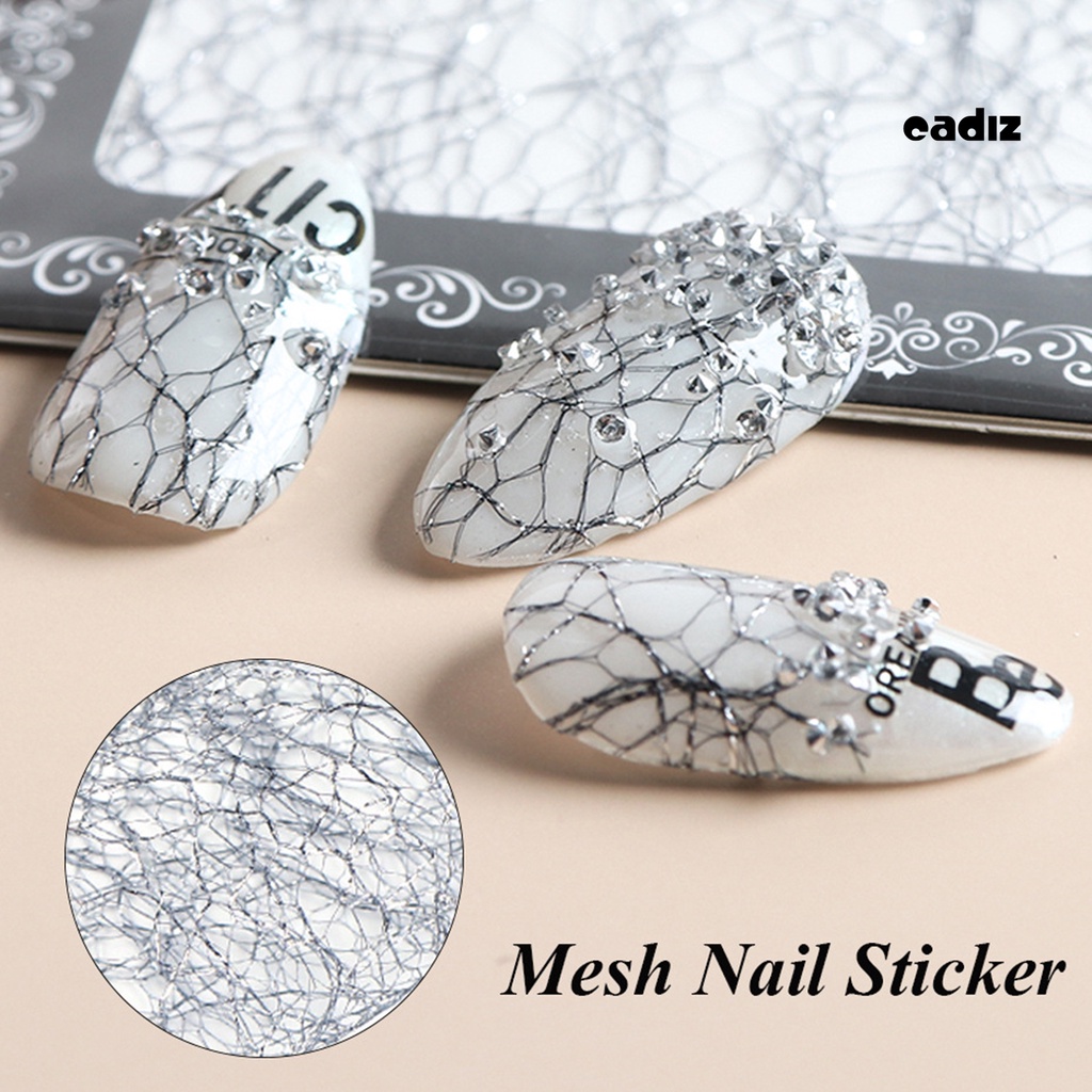 1 Hộp Nhãn Dán Trang Trí Móng Tay Dạng Lưới 3D Chắc Chắn Bền Bỉ Dành Cho Bạn Gái