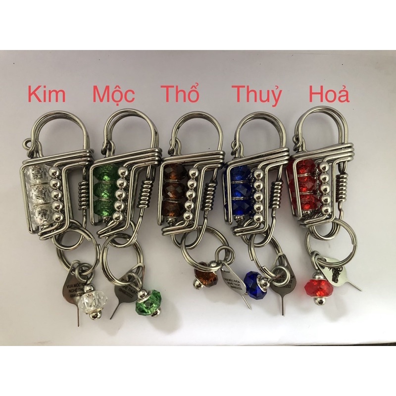Móc khoá inox đá phong thuỷ